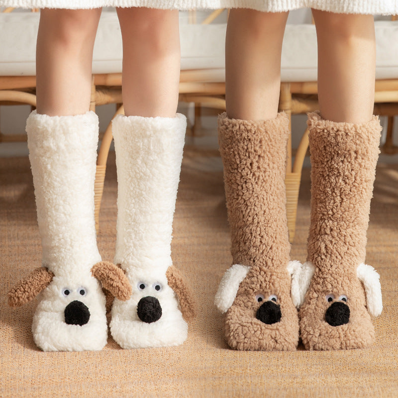 Calcetines de felpa anti-deslizantes para mujeres