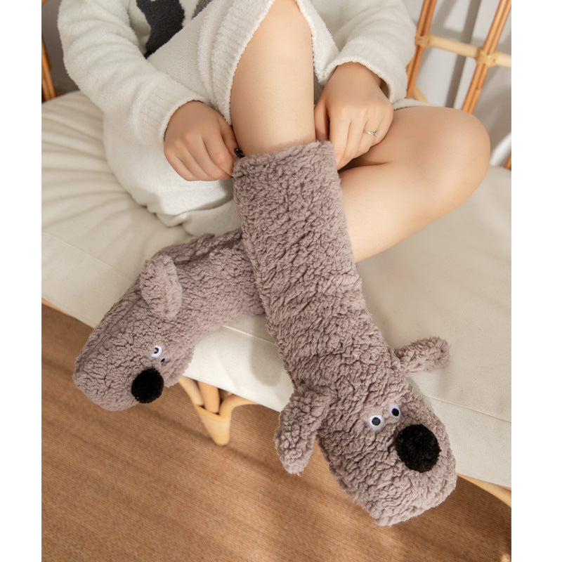 Calcetines de felpa anti-deslizantes para mujeres