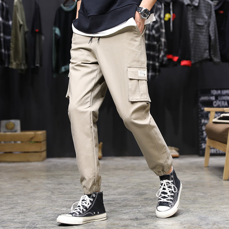 Sports All-match Casual Trousers With Waistband And Velvet Overalls