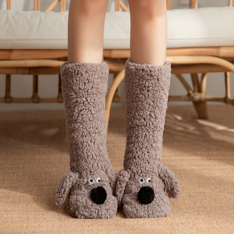 Calcetines de felpa anti-deslizantes para mujeres