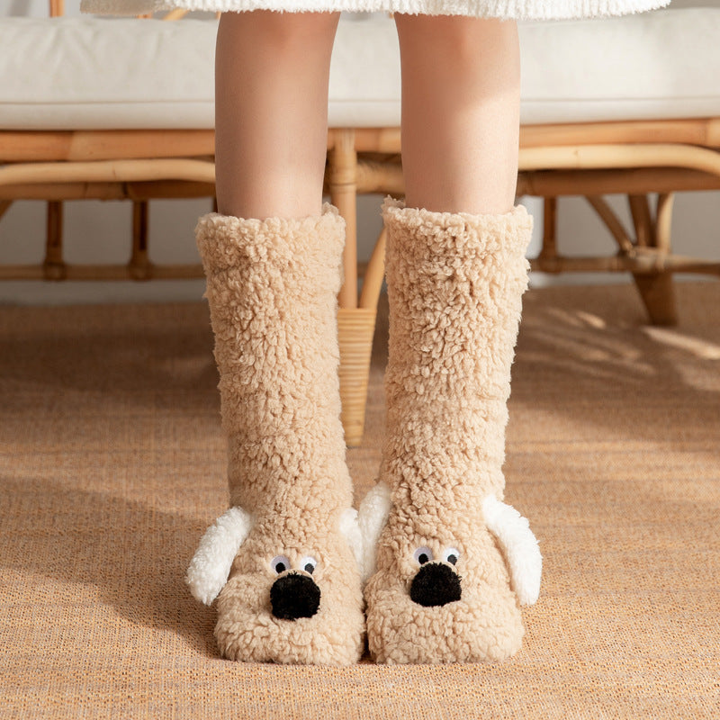 Calcetines de felpa anti-deslizantes para mujeres