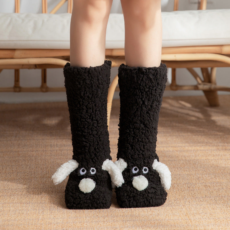 Calcetines de felpa anti-deslizantes para mujeres