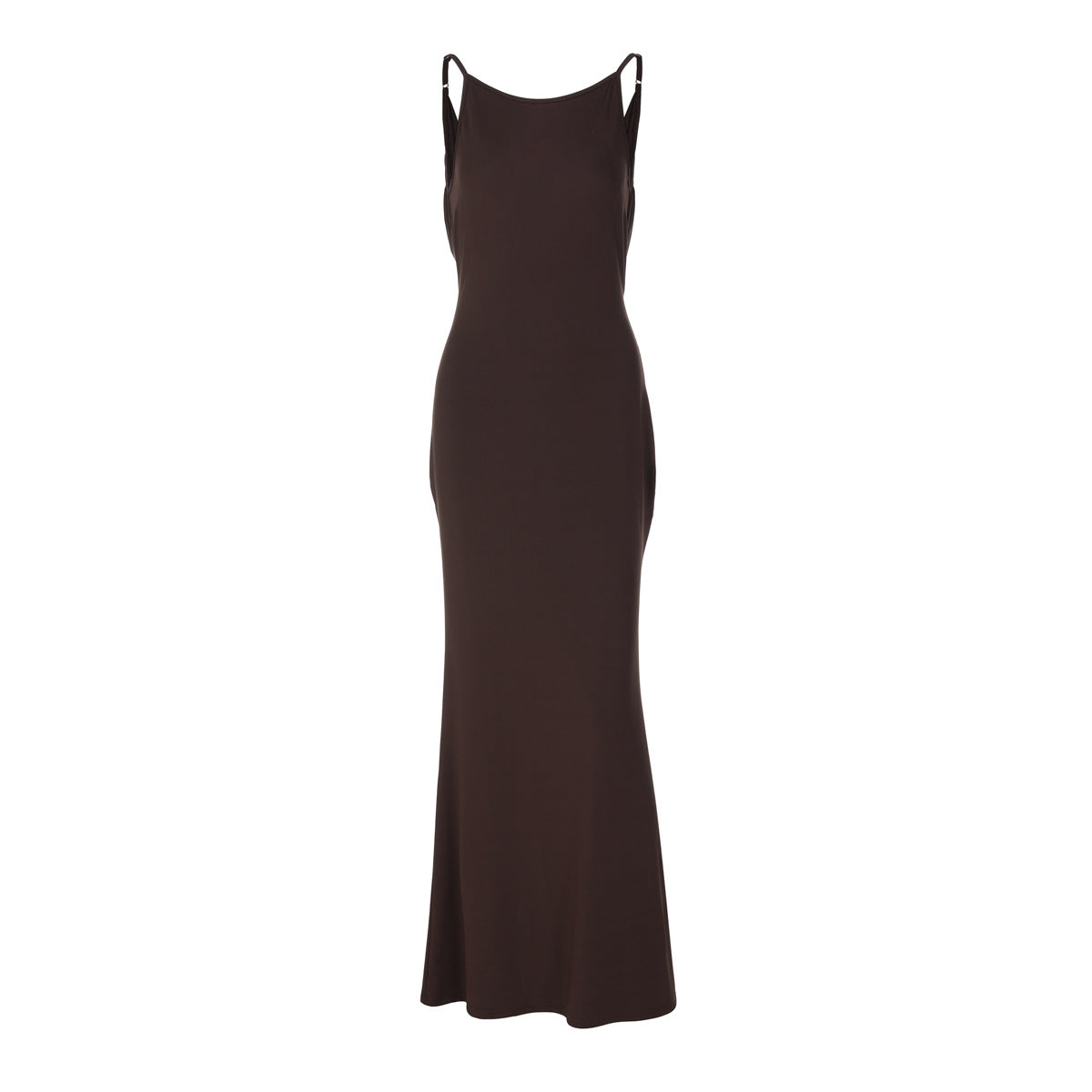 Vestido largo de silueta entallada con tirantes finos